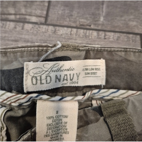 Y2K Cute Low Waist Boot Cut Cargo Camo Streetwear Pants - Picture 6 of 9